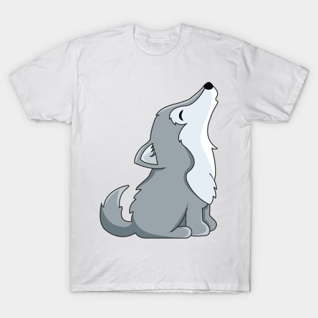 Cute Zoo Wildlife Fox Adorable Silver Howling Animal T-Shirt by Mellowdellow